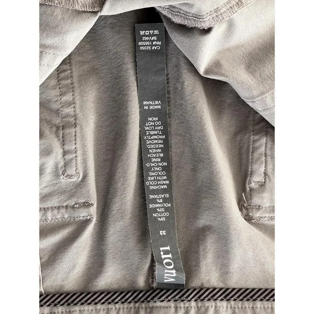 Vuori Sz 33 Barren Classic Fit Pant Gray Cotton Pockets Stretch Utility Casual - Picture 10 of 13